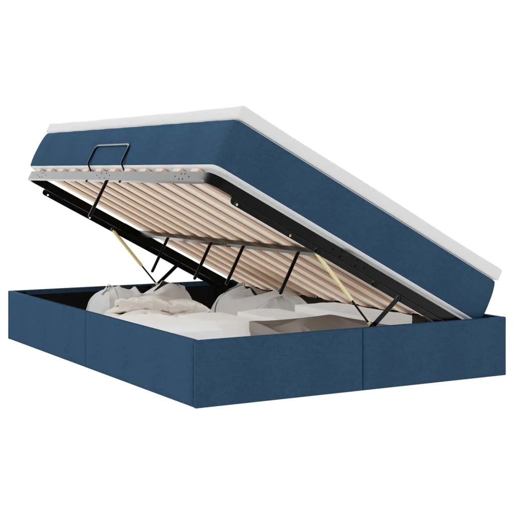 Letto con contenitore e materasso Blu 140 x 200 cm Poliestere 3370235