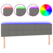 Testiera | Testata a LED Grigio Scuro 200x5x78/88 cm in Tessuto