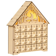 Calendario dell'Avvento in Legno con 24 Cassetti e Presepe ¨C zephmum ¨C 26.6x6x30cm