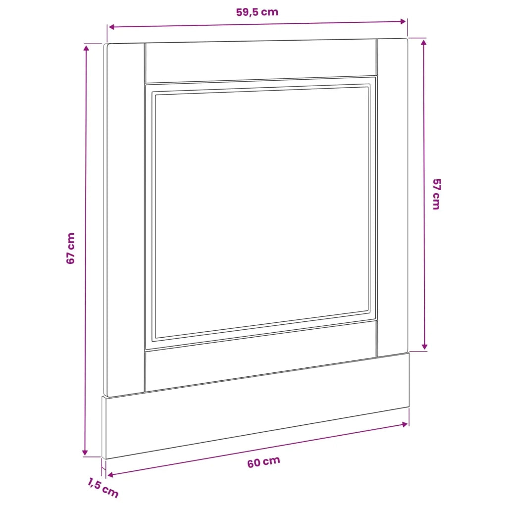 Pannello lavastoviglie PORTO Rovere Nero 60 x 1,5 x 57 cm 8003862