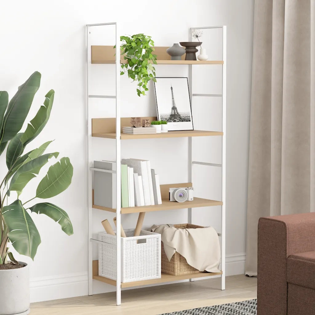 Scaffale Libri 4 Ripiani Rovere 60x27,6x124,5 Legno Multistrato 288225