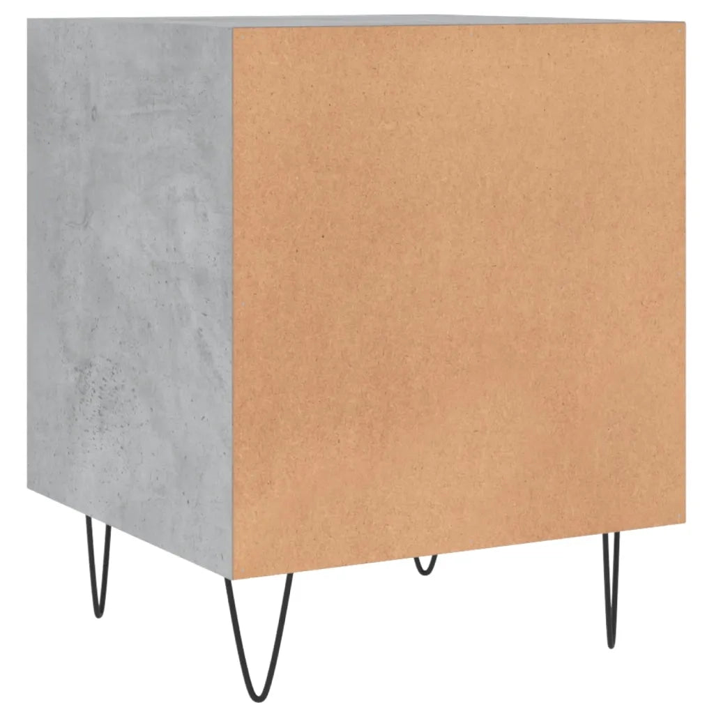 Set di 2 Comodini | Armadio da Notte | Mobiletto da notte Grigio Cemento 40x40x50 cm in Legno Multistrato