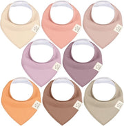 Set di 8 fasce per bambini in bandana unisex, fasce per bambini superassorbenti, fasce per bambini in cotone biologico, sciarpe per bambini, fasce per bambini contro la saliva (mauve)