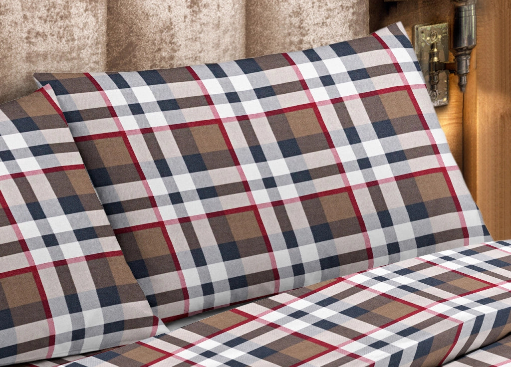 Sacco Copripiumino Piumone Letto 100% Cotone Disegno Scozia RP Made Italy - 1 Piazza - Scozia