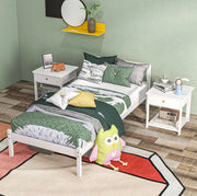 Letto singolo 200x90 cm con spazio sottostante in legno bianco