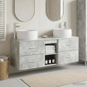 Set di mobili per il bagno 3 pz Grigio Cemento 3405926