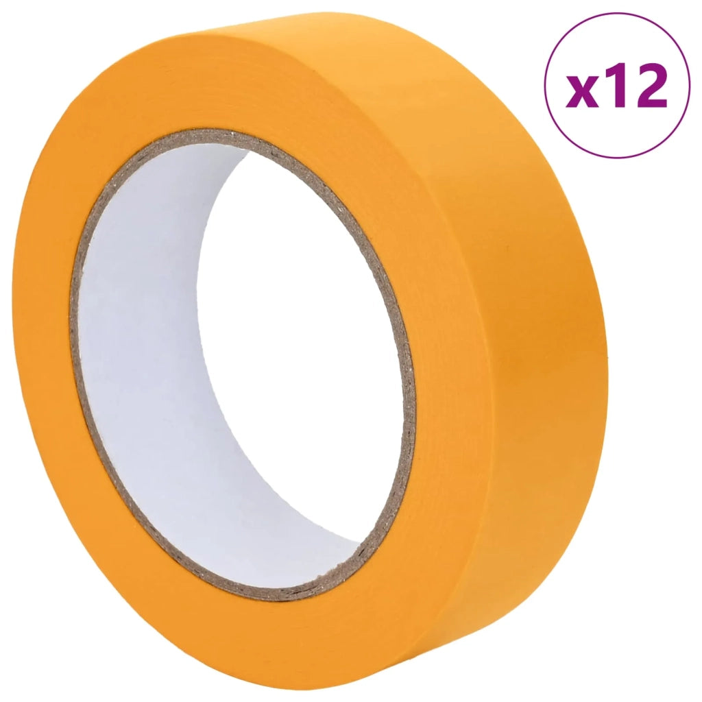 Nastri Adesivi per Pittori 12 pcs Giallo 25mm x 50m Carta 42019636