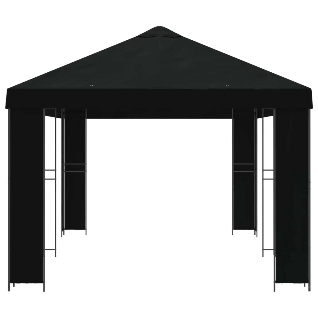 Gazebo da giardino 6 x 3 m Nero Poliestere e Acciaio 190