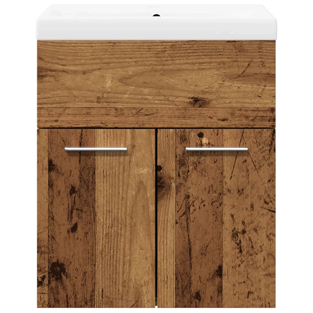 Set Mobili da Bagno 2 pz Legno Antico in Legno Multistrato 3328581