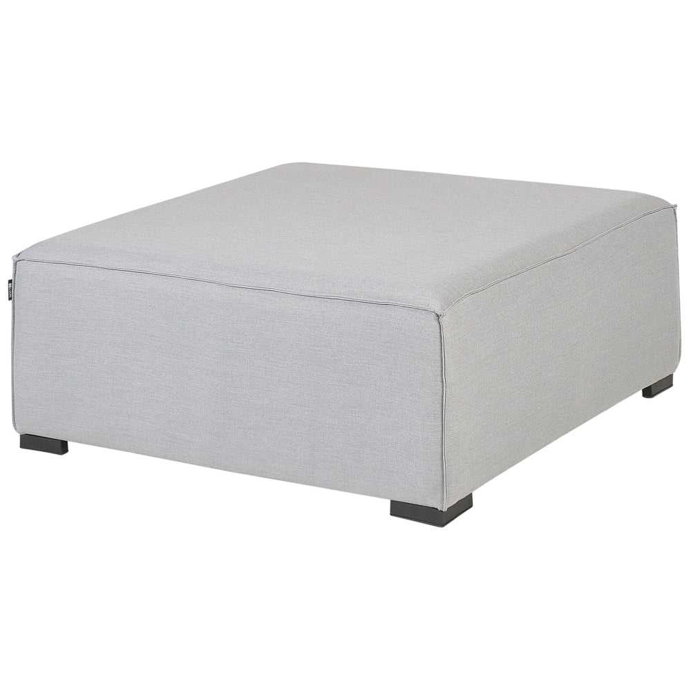 Set divano ad angolo per ambienti interni ed esterni con rivestimento in tessuto grigio a 7 posti con divano da giardino ottomana destro