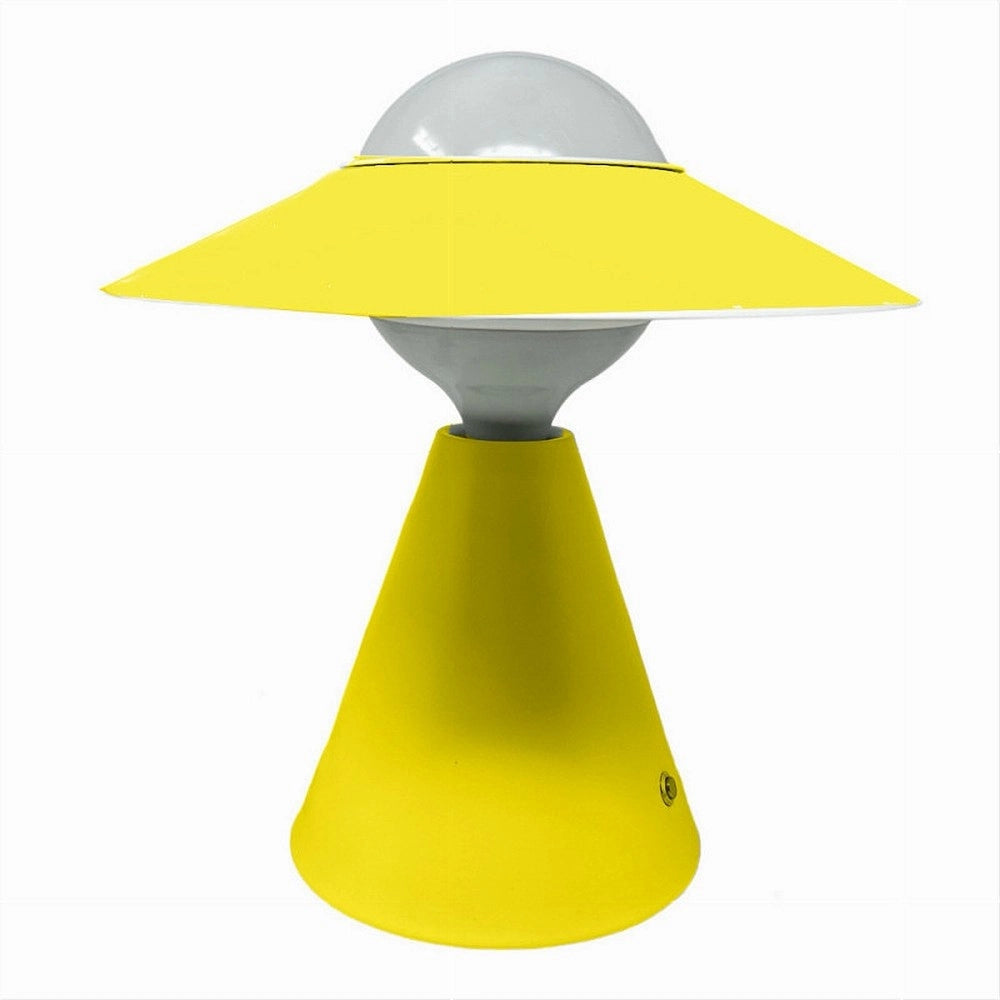 Trade Shop - Lampada Da Tavolo Decorativa Con Paralume A Cappello Orientabile Lume E27 D13 - Giallo