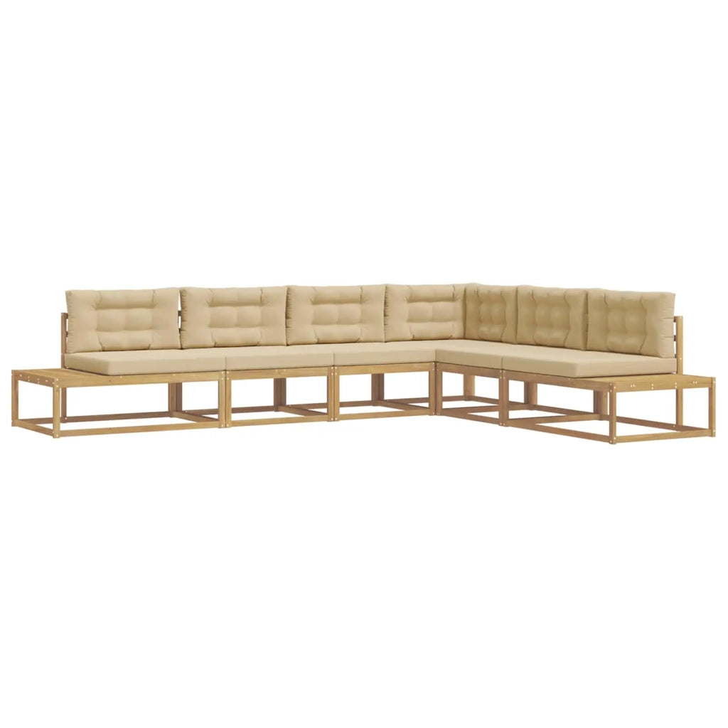 Set di divani da esterno Bianco 357 x 198,5 x 73 cm Poliestere