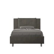 Letto una piazza e mezza contenitore imbottito 120x200 microfibra grigio Appia