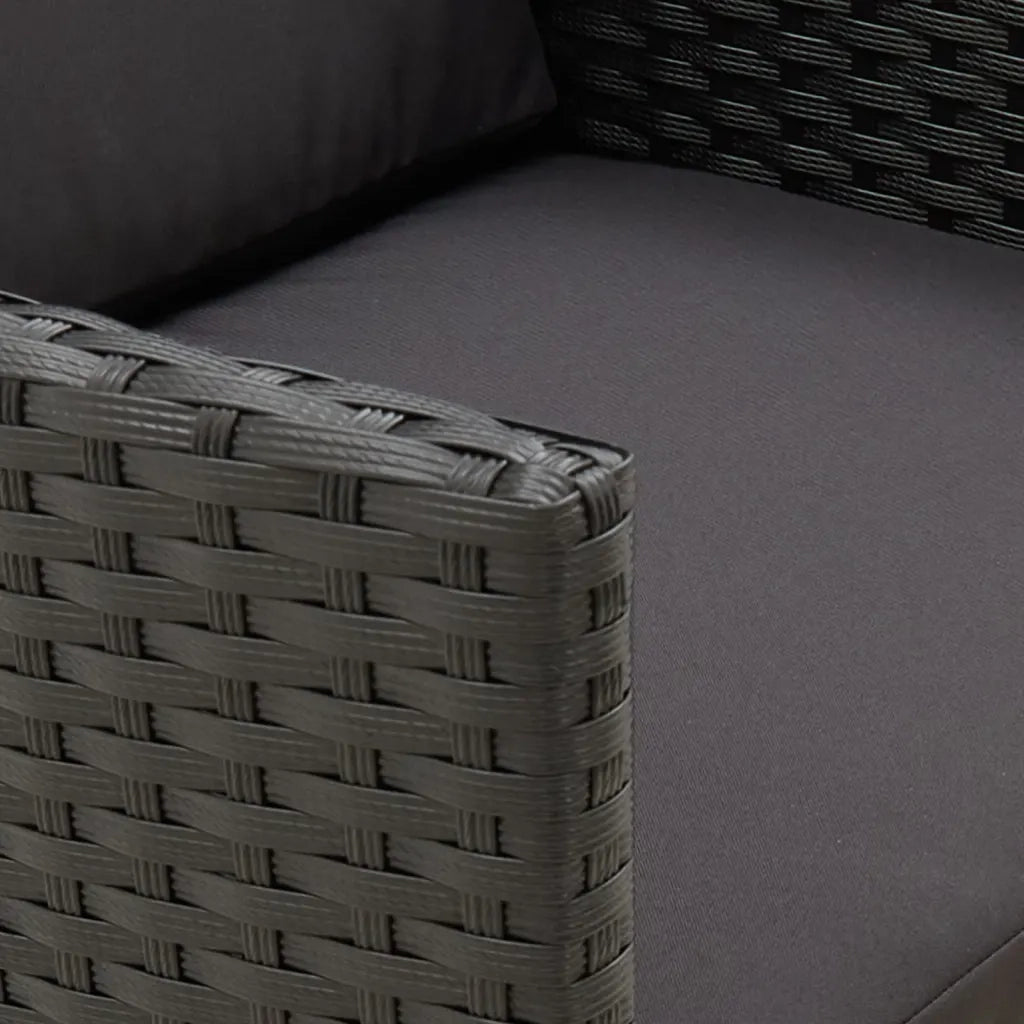 Sedie da Giardino con Cuscini 2 pz-Sedia da esterno in Polyrattan Nere