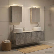 Set di Armadi da Bagno 5 pz Grigio Cemento Legno ingegnerizzato