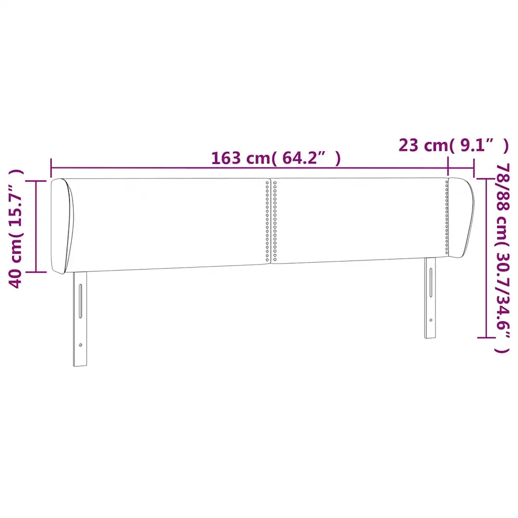 Testiera ad Orecchio Blu Scuro 163x23x78/88 cm in Velluto 3117062