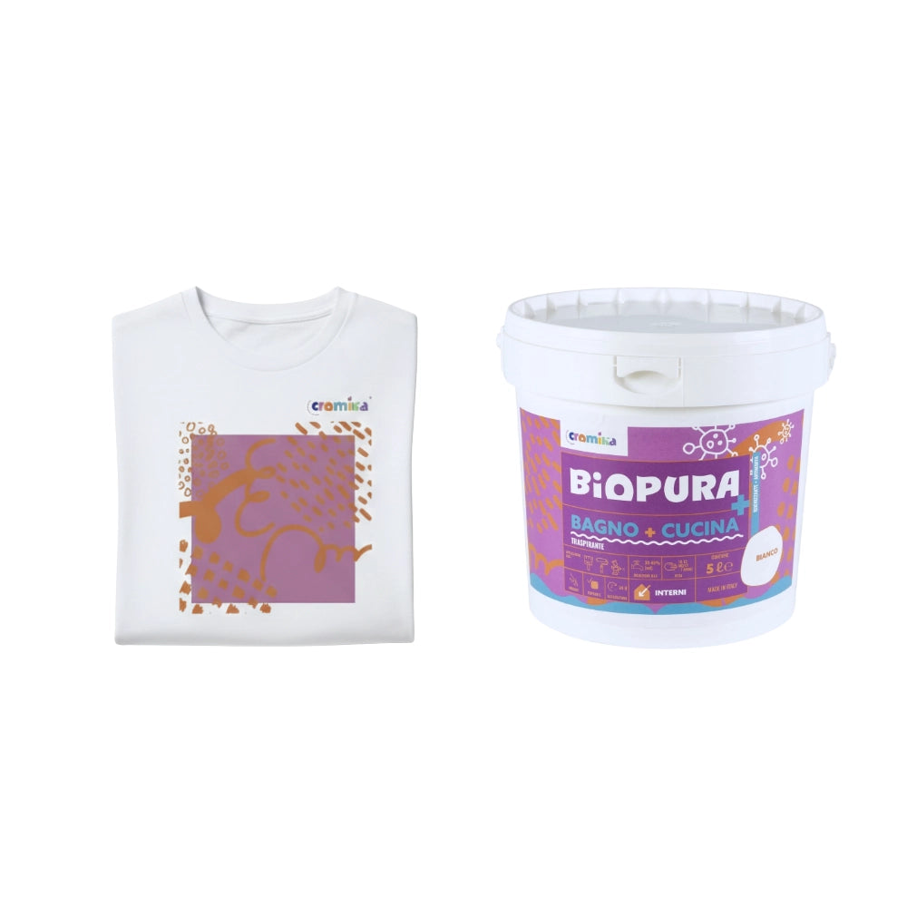 Kit pittura traspirante antimuffa per interni bagno cucina 5 l e t-shirt soft chaos *** misura small - s, confezione 1