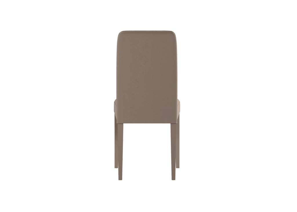 Sedia Anita in Similpelle Beige con Gambe in Legno di Faggio Laccato, Design Moderno ed Elegante per Interni - Ombrellificio