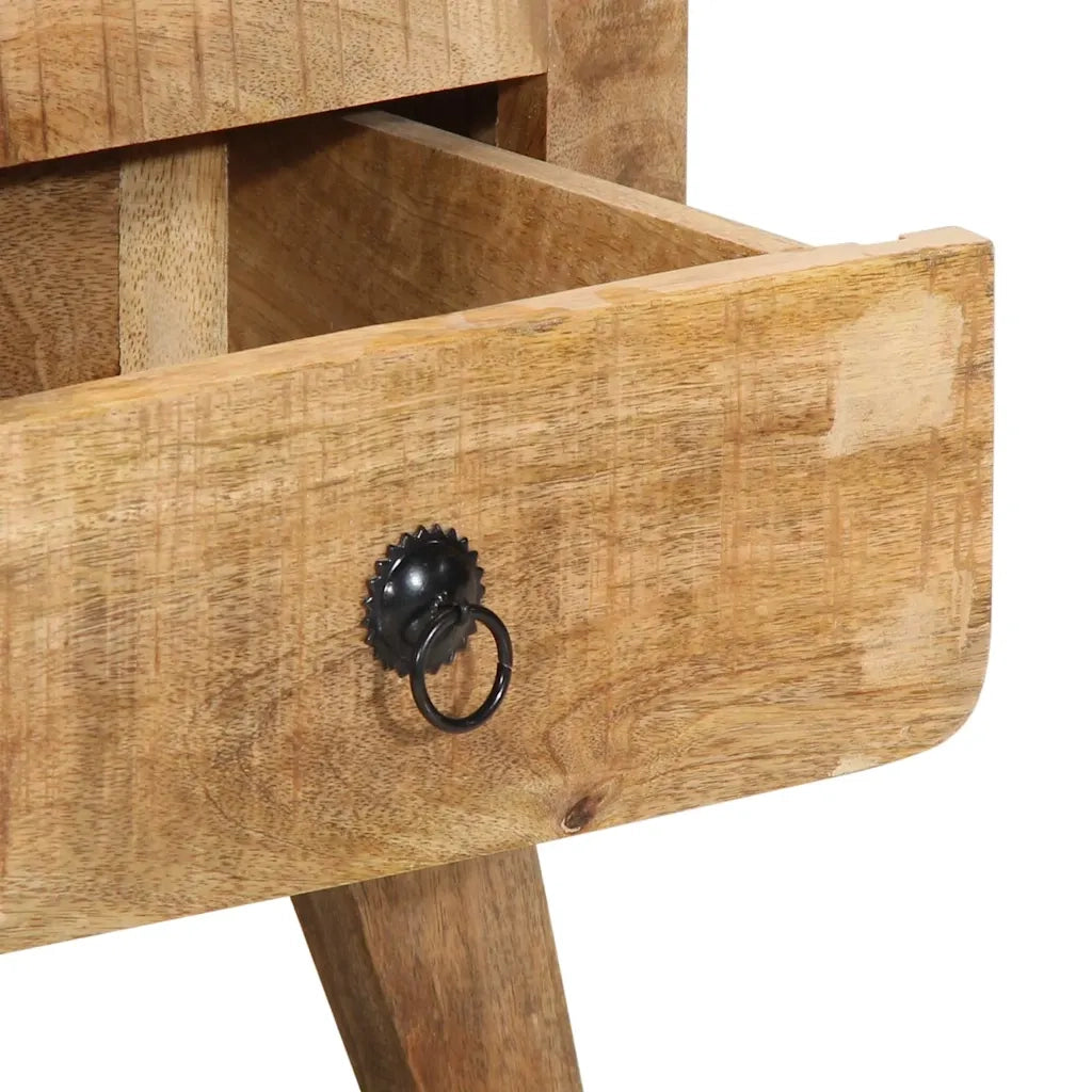 Comodino | Armadio da Notte | Mobiletto da notte 40x32x46 cm in Legno Massello di Mango Grezzo