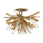 Lampada a Soffitto Industrial Nordico Vida Acciaio Oro Brunito 9 Luci E14