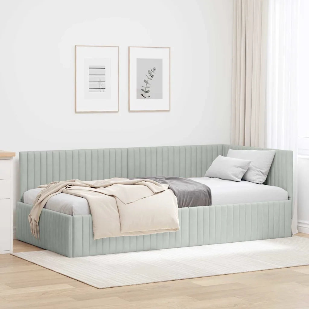 Cornice del letto ad angolo Grigio chiaro 100 cm x 200 cm 42016276