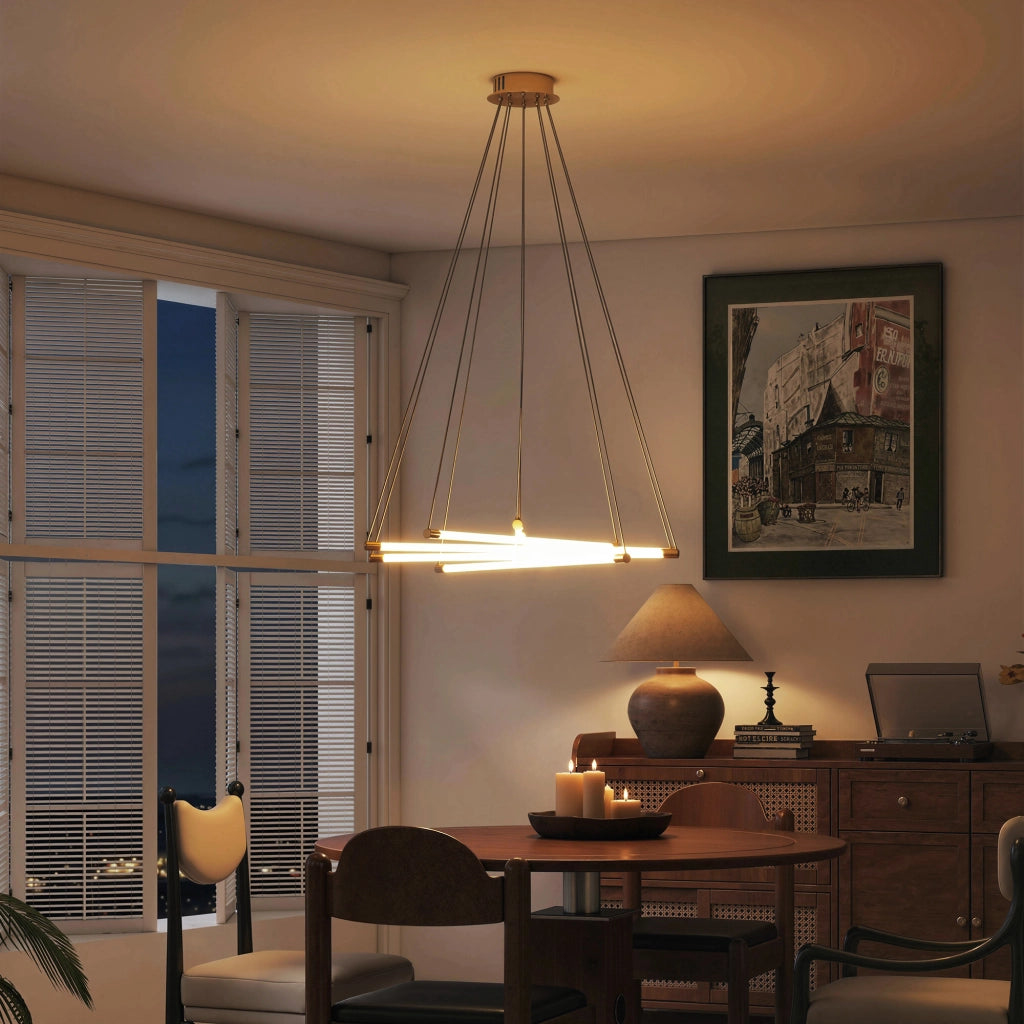 Lampada a LED a soffitto 50W 5 tubi luce regolabili ¨C zephmum ¨C Oro Bianco