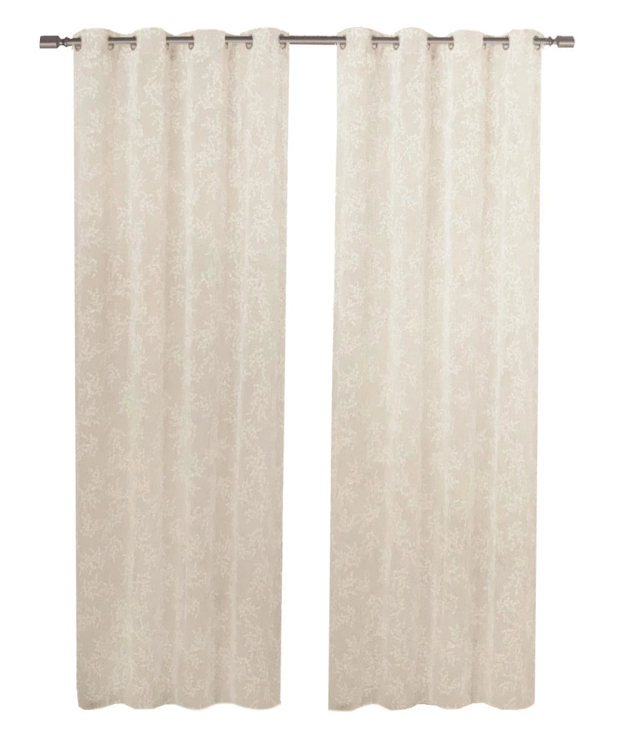 Tende Casa Finestre Porte Interno Coppia 2pz Tessuto Semitrasparente Elegante Moderna 140x280 Cm Beige