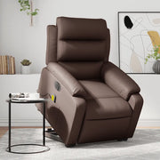 Poltrona Alzapersona Elettrica Reclinabile Marrone Similpelle 3205065