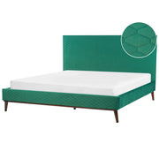 Letto 180 x 200 cm Tessuto verde Struttura imbottita a nido d'ape trapuntato