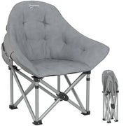 Sedia pieghevole ¨C zephmum ¨C imbottita, con tasche laterali, portatile, colore grigio scuro