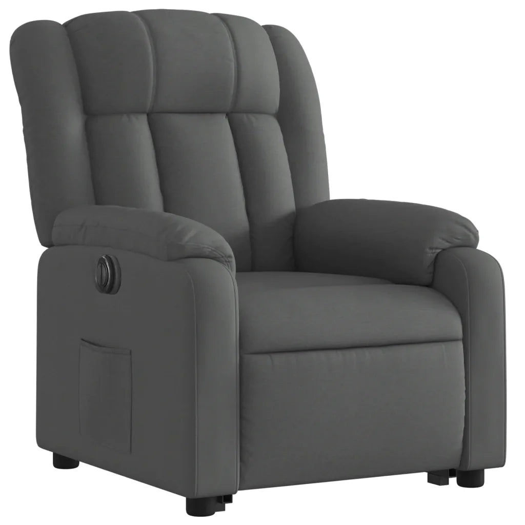Poltrona Alzapersona Reclinabile Elettrica Grigio Scuro Tessuto 3205341