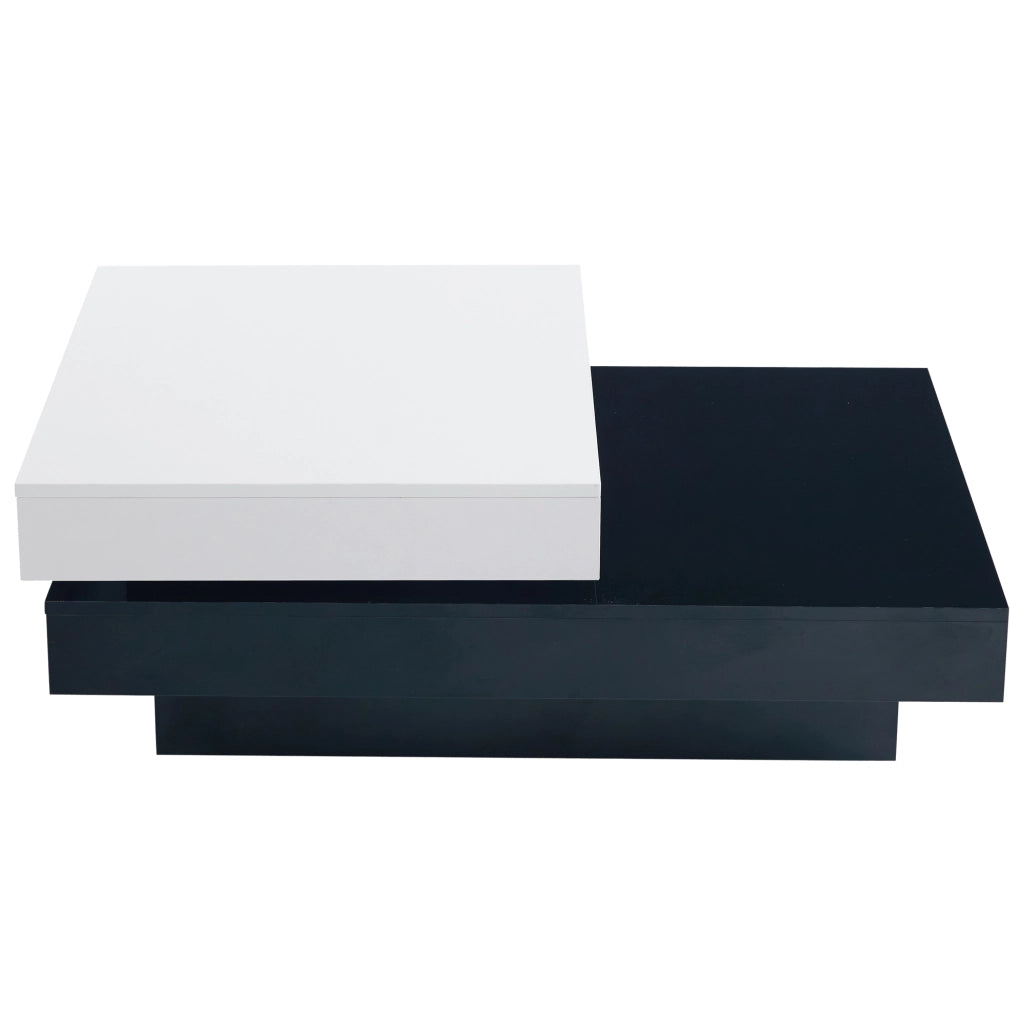 TAVOLINO DA CAFFÈ Girevole 103x60x35.5 cm Bianco Nero in Truciolare
