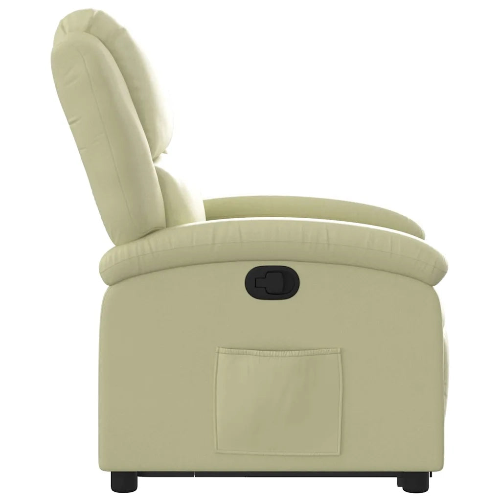 Poltrona Alzapersona Reclinabile Crema in Vera Pelle 3204264