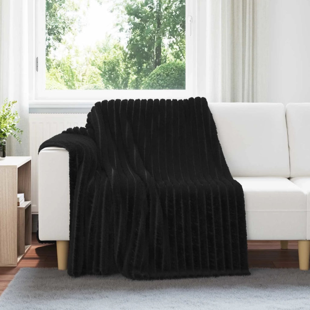 Coperte da Pile 6 pcs Nero 200 x 150 cm Panno