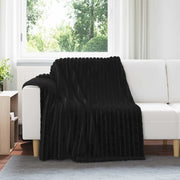 Coperte da Pile 6 pcs Nero 200 x 150 cm Panno
