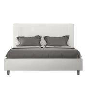 Letto imbottito Matrimoniale 160x210 cm Goya - Bianco,Similpelle,Senza rete
