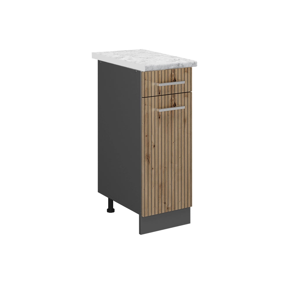 Vicco Mobiletto base per cucina Rovere artigianale 30 cm PL Marmo