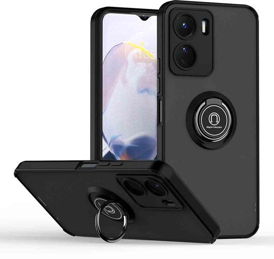 Ottimizzazione Heavy Duty Resistente ai Shock - Custodia per Telefono OPPO Reno 12 5G - Trasparente - Supporto per Anelli - Stand per Fotocamera - Doppia Protezione TPU/PC - Custodia per Telefono