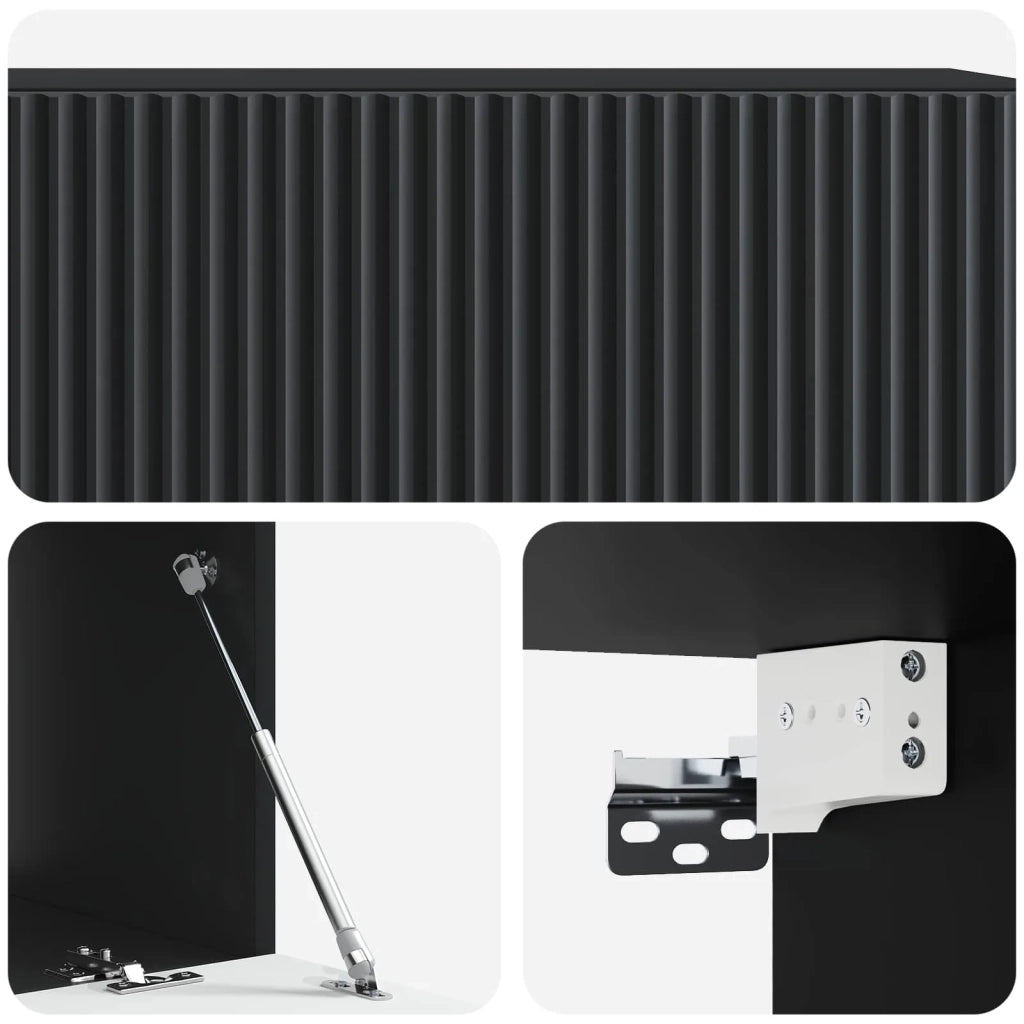 Mobile Porta TV da Muro Montaggio a parete Nero 98 x 41 x 30 cm 898526