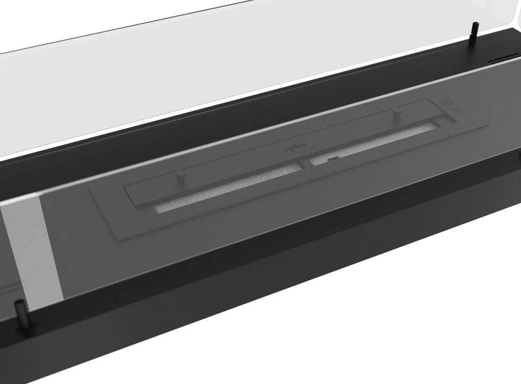 Camino a Bioetanolo Trifacciale da Incasso 100x50 cm Inside U 1000 V1 Nero con Vetro