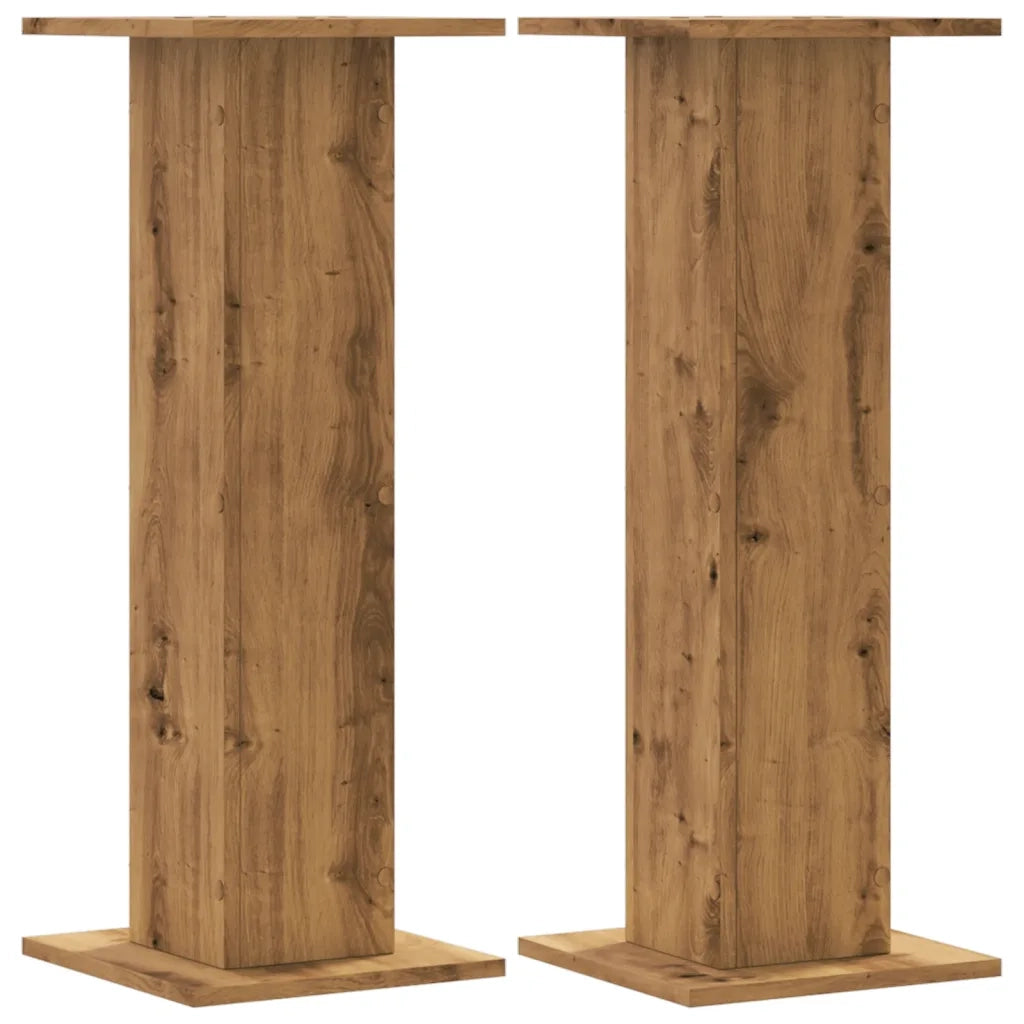 Supporti Piante 2 pz Rovere Artigianale 30x30x80 cm Truciolato 3307872