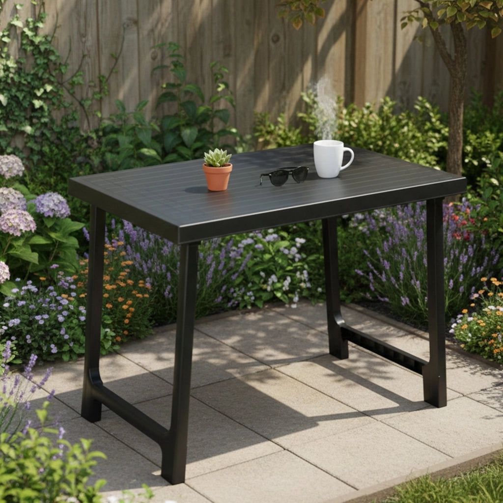 Beechwood, Tavolo da Esterno 6 Posti Made in Italy, 81x56x63h cm Nero Antracite