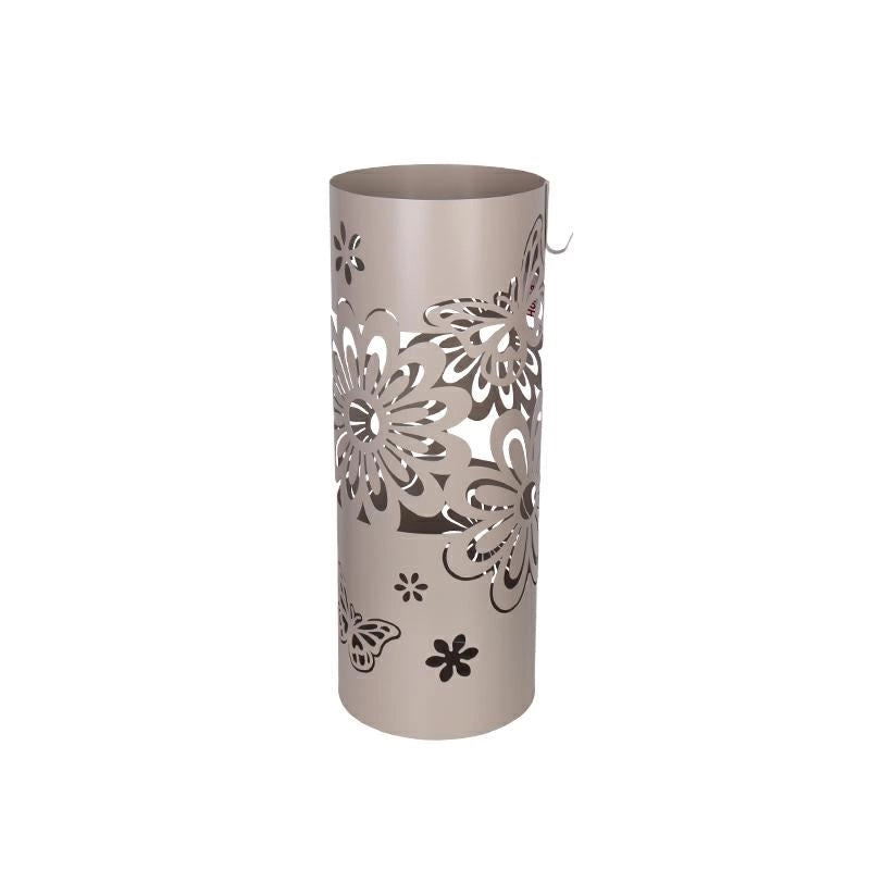 Portaombrelli in Metallo Tondo Butterfly Tortora 55 cm