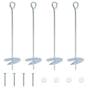 Ancora per Terra 4 pz Argento ?10 x 40 cm Metallo Galvanizzato CFW9641729