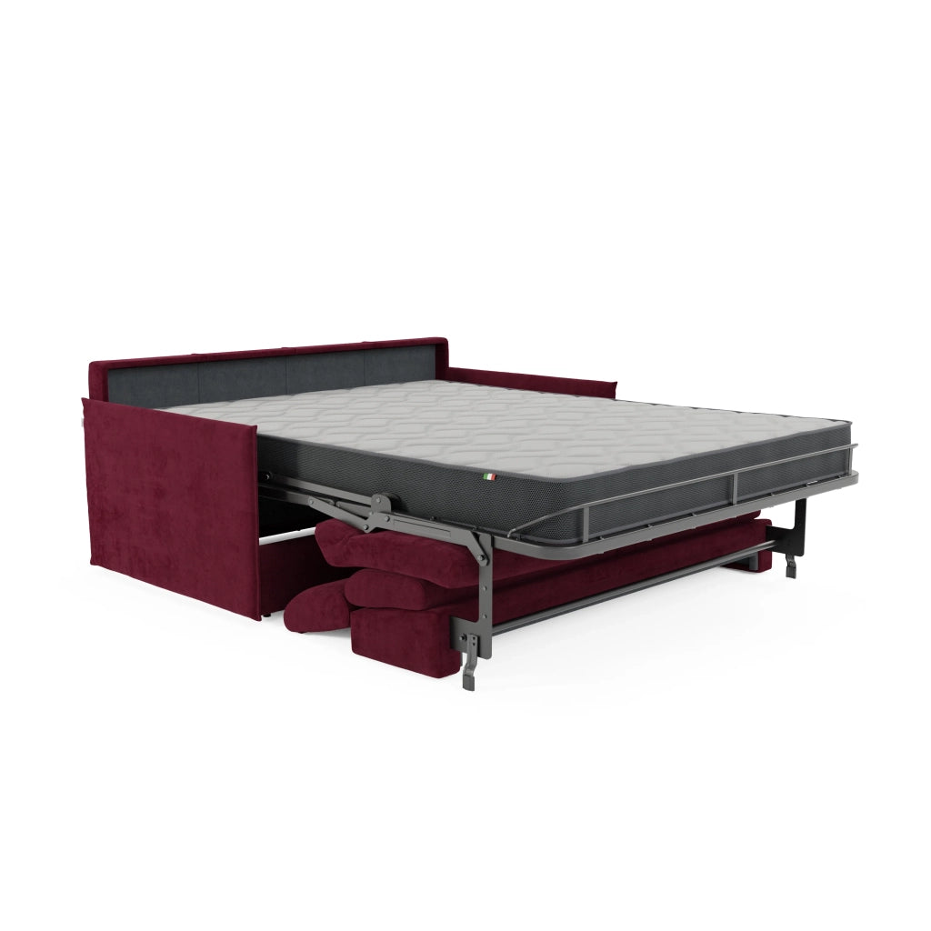 Miryam Divano letto con poggiatesta reclinabili e comfort maxi - design compatto in morbido tessuto smacchiabile T31 189 cm vinaccia