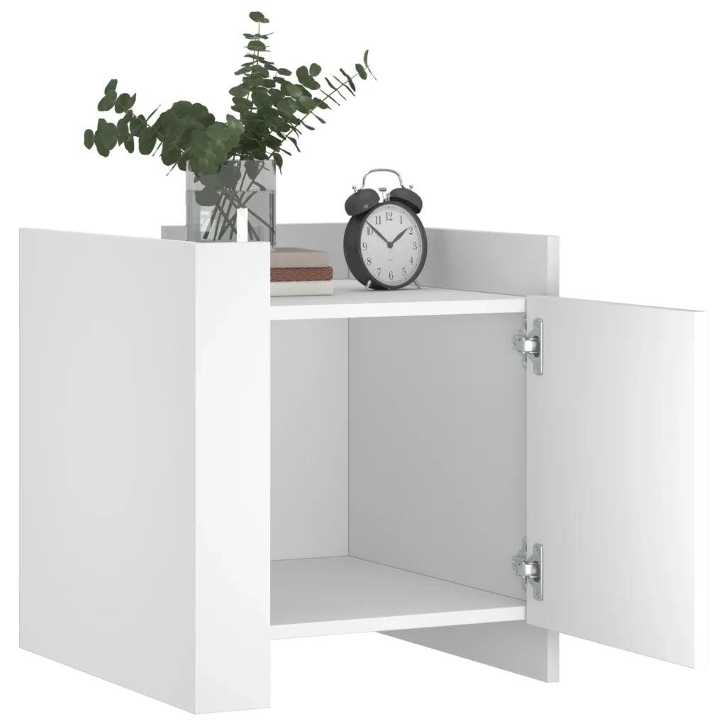 Comodino Bianco 45x50x50 cm in Truciolato 848297