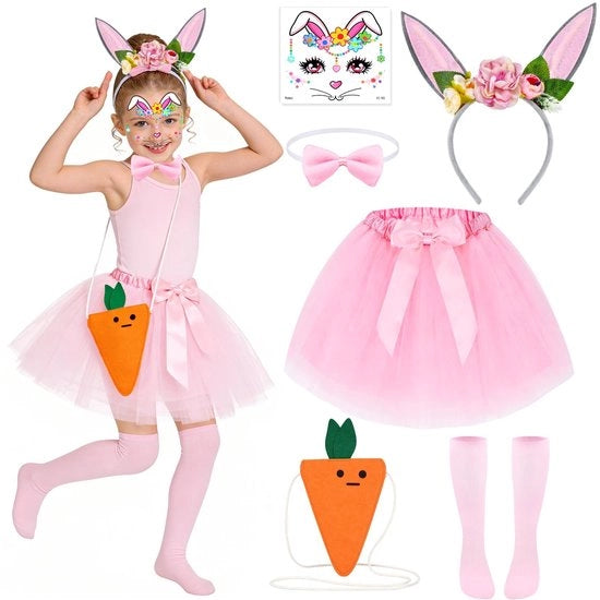 Costume per coniglio - Fascia per coniglio - Abito da coniglio - Code: 12345 - Modello: SC-001 - Materiale: Tulle - Dimensioni: 1x2x3 cm - Colore: Bianco - Ideale per festività - Costume pasquale