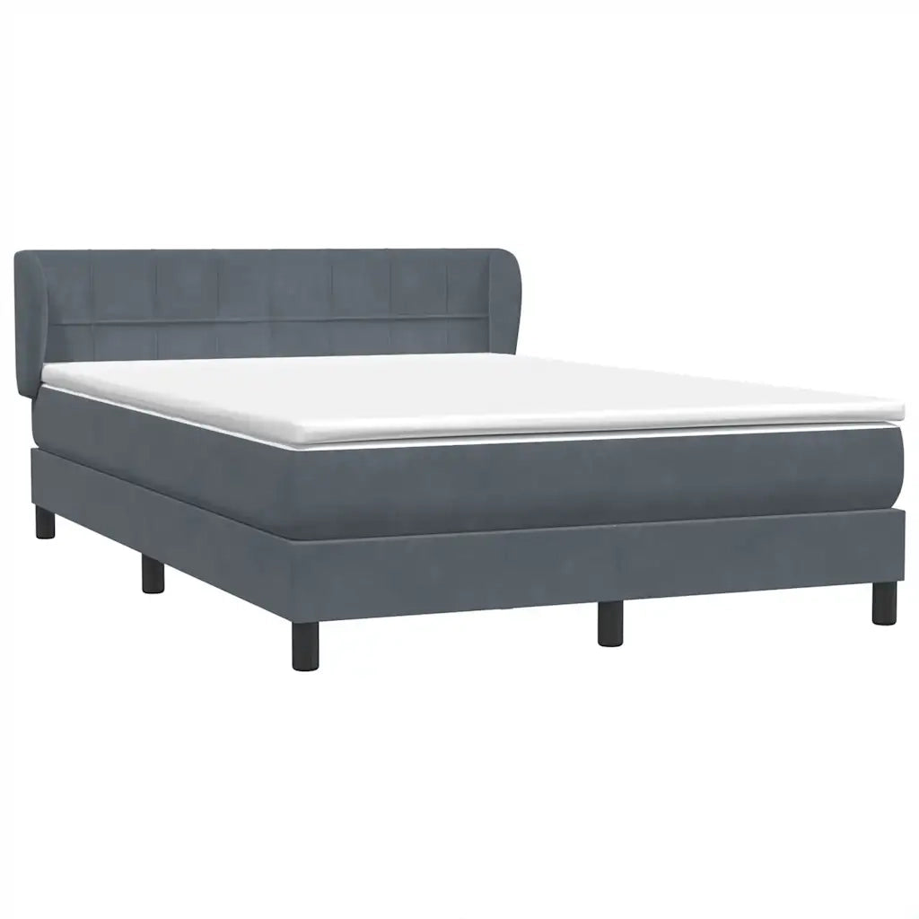 Giroletto a Molle con Materasso Grigio Scuro 160x210 cm Velluto 3317530