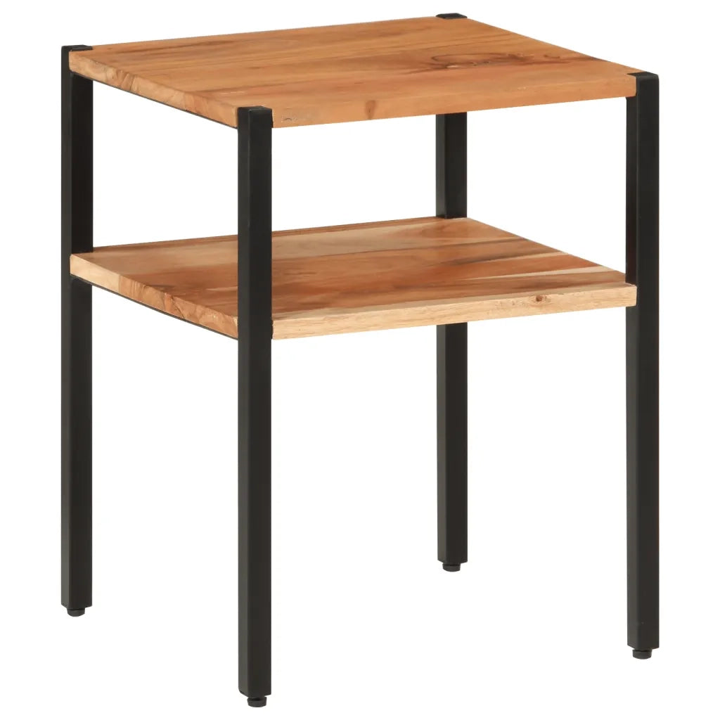 Tavolino 35x35x45cm in Legno Massello di Acacia e Ferro 372728