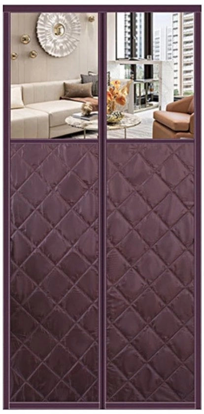 Deurgordijn isolato termicamente con vetrino visibile, automatico, impermeabile, resistente al vento, dimensioni 90x200cm.